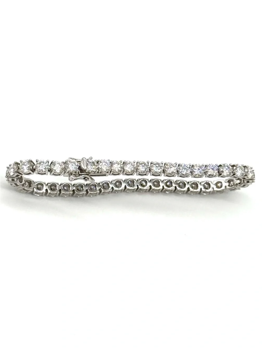 925 Silver, 11.7CTW Moissanite Tennis Bracelet
